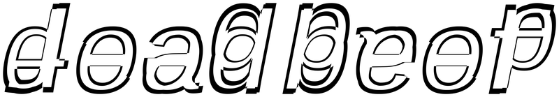 Ambigram for deadbeef in Liberationmono-italic